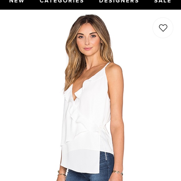 L'Academie Ruffle Cami in White - Picture 4 of 7